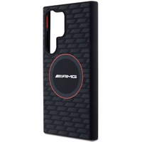 AMG Silicone Carbon Pattern MagSafe ümbris jaoks Samsung Galaxy S24 Ultra - must