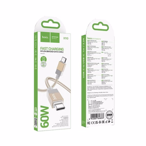 Кабель USB C to USB C Hoco 3A 60W 1 м X110 золотой
