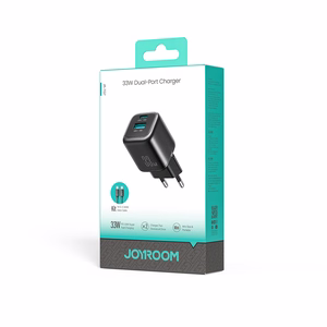 Joyroom JR-TG7 33W USB-A + USB-C seinalaadija 60W USB-C - USB-C 1m kaabliga must
