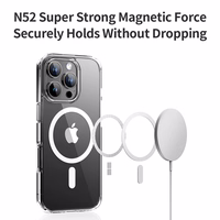 Rock Crystal Series Magnetic Ümbris jaoks Iphone 16 Plus läbipaistev