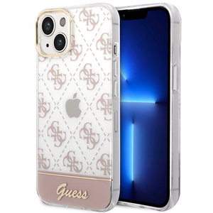 Guess GUHCP14MHG4MHP iPhone 14 Plus/ 15 Plus 6.7" roosa/roosa ümbris 4G Pattern Script
