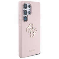 Guess Silicone Big 4G Logo Bottom Script Ümbris jaoks Samsung Galaxy S25 Ultra - roosa