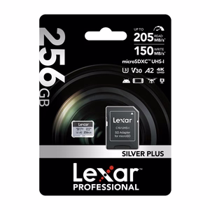 Карта памяти Lexar High-Performance Silver Plus microSDXC 256 ГБ + адаптер