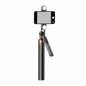 Selfipulk WH181D-Y1S 1.75m alumiiniumisulamist teleskoopstatiiv kahe lambiga ja telefonihoidikuga - must