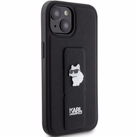 Karl Lagerfeld Gripstand Saffiano Choupette Pins Ümbris jaoks iPhone 15 Plus / 14 Plus - must