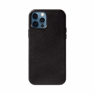 Crong Essential Cover Magnetic kunstnahast ümbris seadmele iPhone 12 Pro Max, MagSafe'iga, must