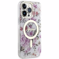 Guess GUHMP14XHCFWST iPhone 14 Pro Max 6.7" läbipaistev hardcase Flower MagSafe
