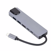 Gembird A-CM-COMBO5-06 USB Type-C 6-in-1 adapter (AF ja Type-C Hub + HDMI + PD + LAN)
