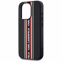 Karl Lagerfeld Saffiano Athleisure Stripes Cord iPhone 15 Pro Max Ümbris - Punane