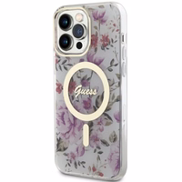 Guess GUHMP14XHCFWST iPhone 14 Pro Max 6.7" läbipaistev hardcase Flower MagSafe