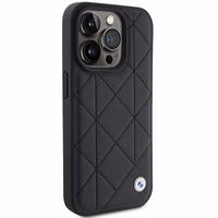 BMW Leather Quilted ümbris jaoks iPhone 15 Pro Max - must