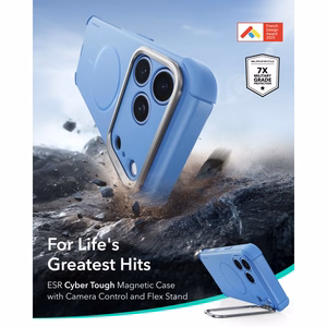 ESR Cyber Tough Kickstand MagSafe ümbris mudelitele iPhone 18 Pro Max / 17 Pro Max, helesinine