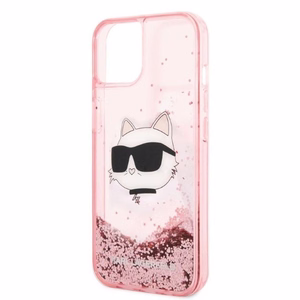 Чехол Karl Lagerfeld Glitter Choupette Head для iPhone 14 Plus — розовый