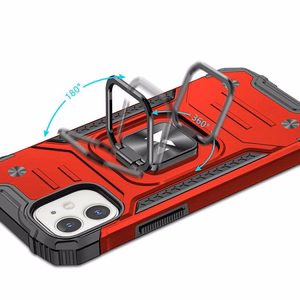 Wozinsky Ring Armor ümbris iPhone 14 Plus'ile soomustatud kate magnetiline hoidja rõngas punane