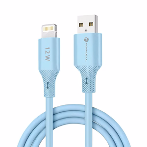 Kaabel USB A to Lightning Forcell F-Energy 2,4A 12W Silikoon 1 m C343 sinine