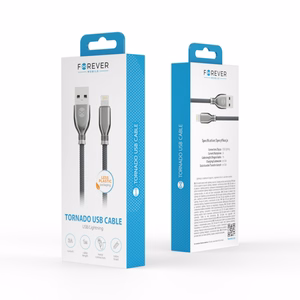 Forever Tornado kaabel USB - Lightning 1,0 m 3A must