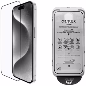 Guess BP Rhinestone 2in1 Ekraanikaitse and Camera Lens Set jaoks iPhone 16 Pro Max - kuldne