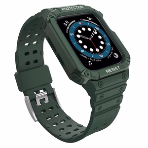 Protect Strap Band for Apple Watch 42/44/45mm Armored Case rihm - roheline