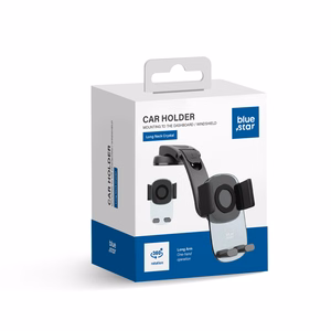 Car hoidja for mobile phone with windshield and dashboard mount sinine STAR Long Neck Crystal must