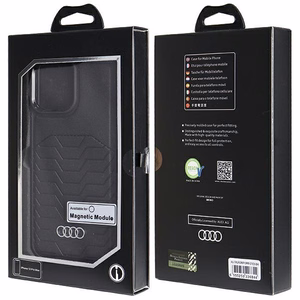 Audi Synthetic Leather ümbris with MagSafe jaoks iPhone 13 Pro Max - must