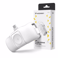 Wozinsky WF16-YCS 5000mAh 15W USB-C mini-toiteallikas sisseehitatud USB-C kaabliga ja Apple Watchi laadijaga - valge