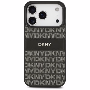 DKNY Repeat Texture Pattern with Tonal Stripe iPhone 17 Pro Ümbris - must