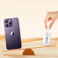 Joyroom mini powerbank 10000mAh värviline seeria 22.5W koos 2 sisseehitatud USB C ja Lightning kaabliga valge (JR-L012)