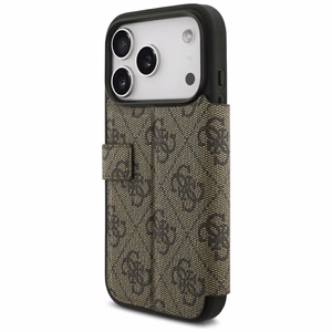 Guess Book 4G Metal Logo klappümbris iPhone 18 Pro / 17 Pro jaoks, pruun
