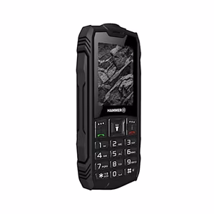 Hammer Rock – 2.4-tolline ekraan vastupidav nuputelefon, 32 MB, Dual SIM, 2G, Bluetooth 3.0, 0.3 MP kaamera, 1800 mAh, must