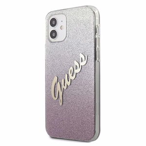 Guess GUHCP12SPCUGLSPI iPhone 12 mini 5.4" roosa/roosa kõvakaaneline Glitter Gradient Script