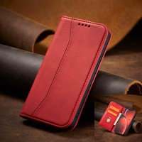 Magnet Fancy Case ümbris iPhone 14 Pro Max flip cover rahakott seisma punane