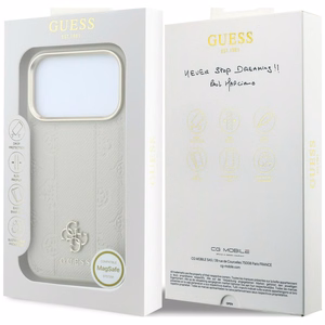 Guess Peony 4G Small Logo MagSafe-ümbris iPhone 17 Pro Max / 18 Pro Max jaoks, beež