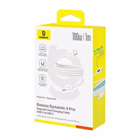 Baseus Dynamic 4 Pro 100W USB-C - USB-C Magnetic Kaabel 1m - valge