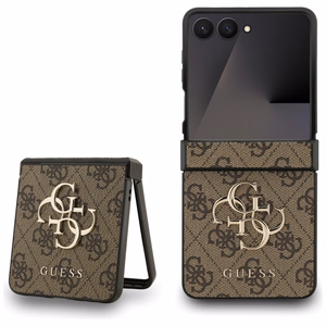 GUESS ümbris jaoks SAMSUNG Z Flip7 GUHCZF74GMGBR (PU Leather 4G Metal Logo) brown