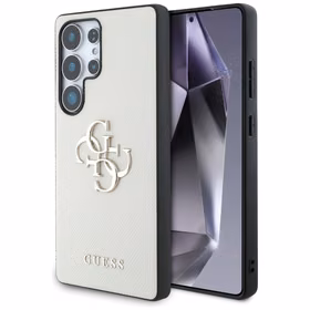 Guess Grained Big 4G Logo Small Classic Logo Ümbris jaoks Samsung Galaxy S25 Ultra beige