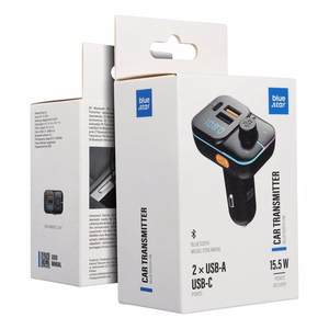 Must Blue Star Wave L3 autosaatja RGB-dekoratiivvalgustusega, 1 × USB-C, 2 × USB, 20 W