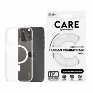 CARE by PanzerGlass Urban Combat Ümbris MagSafe jaoks iPhone 15 Pro Max - Valge