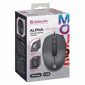 MOUSE DEFENDER ALPHA MB-507 OPTICAL 1000dpi 3P must SILENT CLICK