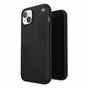 Speck Presidio2 Grip MagSafe ümbris seadmele iPhone 14 Plus, libisemiskindla haardega, Black / Black / White värvikombinatsioon