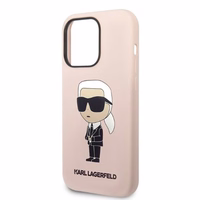 Karl Lagerfeld Silicone Ikonik ümbris jaoks iPhone 14 Pro Max - roosa