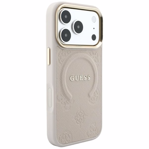 Guess Saffiano Peony & Ring MagSafe ümbris mudelitele iPhone 17 Pro / 18 Pro, roosa