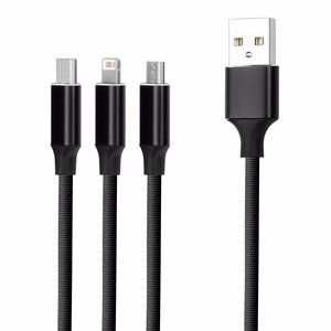 Forever 3in1 kaabel USB - Lightning + USB-C + microUSB 1,2 m 2A must