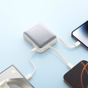 Joyroom JR-PBF27 10000mAh 22.5W Powerbank with Built-in USB-C and Lightning Cables - White