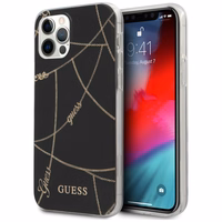 Guess kuldne Chain Collection iPhone 12 Pro Max 6.7" Ümbris - must