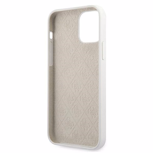 Guess GUHCP12SLSLMGWH iPhone 12 mini 5.4" valge/valge kõvakaaneline metallist logo Script