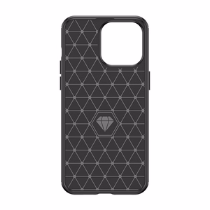 Гибкий чехол с карбоновым узором для iPhone 15 Pro Max Carbon Case - синий