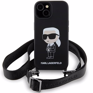 Karl Lagerfeld KLHCP15SSCBSKNK iPhone 15 6.1" hardcase must/must Crossbody Silicone Ikonik