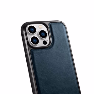 iCarer nahast õlivaha ümbris iPhone 14 Pro Maxi nahkkesta sinine (WMI14220720-BU)