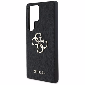 Guess Grained Big 4G Logo Small Classic Logo ümbris jaoks Samsung Galaxy S25 Ultra must
