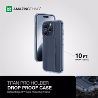 Amazing Thing Titan Pro Hoidja Ümbris 10FT IP156.1PTHBU jaoks Iphone 15 Pro tumesinine with alus